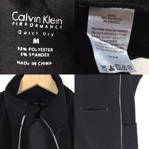 CALVIN KLEIN Vest Fleece Quick Dry Performance Sleeveless Full Zip Size Medium - Picture 6 of 9